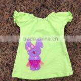2015 New Baby Girls Easter Lime Pink Lavender Bunny Capri Top Set Easter Outfits With Matching Necklace and Bow Set thumbnail-3