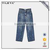 2016 Pearl Decoration Highwaist Jeans Woman New Model Jeans Pants thumbnail-2