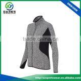 New Style Cation Polyester Blend Splicing Full Zip Hoody Sweater for Women thumbnail-3