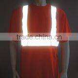 Manufacturer Mens High Visibility Orange Short Sleeve Chest Pocket Reflective Safety T-shirt thumbnail-4