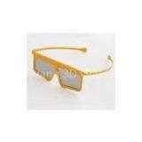 OEM Pretty Girl' s Yellow Plastic Linear Circular Polarizing 3d Glasses With Logo for View 3D Print thumbnail-1