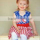 Patriotic Style 4th of July Swing Top & Ruffles Pants Persnickety Remake Toddler Girls Boutique Clothing Sets