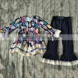 Yiwu Hot Sale Children Clothes Boutique Girl Clothing Outfits Double Ruffle Outfit Kids Clothing Wholesale thumbnail-1