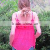 Women's Pink Beaded French Gypsy Camisole Top XYT2828 thumbnail-3