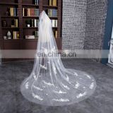 HSP1705 One Layer Three Meters Real Image Tulle Bridal Wedding Veil Long Cathedral