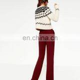 Custom Latest Fashion Design Sweaters Stock Computer Knitted Cashmere Women Loose Sweater thumbnail-3