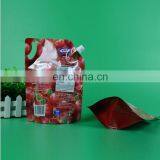 China Factory Wholesale Laminated Aluminum Foil Red Ketchup Liquid Packaging Stand up Spout Pouch thumbnail-4