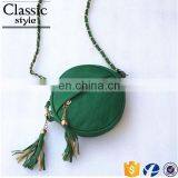 CR Fast Delivery Styling Elegant Round Shape Tassels Zipper With Long Chain Women Purse Red Crossbody Shoulder Bag thumbnail-6
