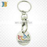 Promotional Stainless Steel Painted Trolley Coin Keychain With Logo