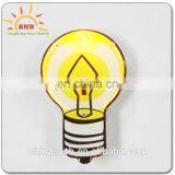 Different shape customized(lamp bulb shaped)led badge with safety pin for all party, high quality, party favor