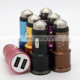 Dual USB Port Alloy Skin 5V 3A Auto Lighter Power Source Mobile Travel Charger thumbnail-3