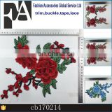 Beautiful Red Flower Embroidery Patch For Clothing