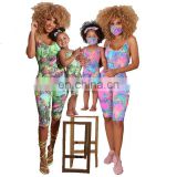 Mommy and Me Swimsuit One Piece Outfits Women Sexy Stripe Print Bodysuit Lady Backless Milk shreds Spaghetti Strap Jumpsuits
