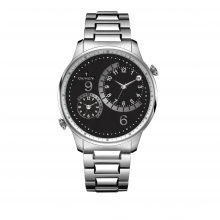 Stainless Steel Case Fashion Gift Watches Genuine Leather Dual Time Quartz Man Watch thumbnail-2