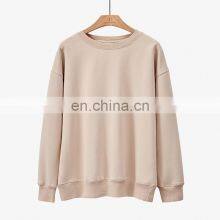 2021 Autumn and Winter New Warm Korean Round Neck Solid Color Fashion Trend Loose Ladies Pullover Sweater thumbnail-5