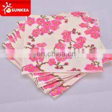 Floral Folding Table Brown Eco Friendly Printed Paper Napkin thumbnail-5