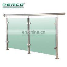 Balcony Tempered Bannisters Post Balustrade Stainless Steel Glass Banister Railing thumbnail-5