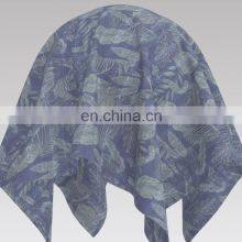Super Comfortable Blue Leaf Polyester Printed Fabric With Stretch for Blouses