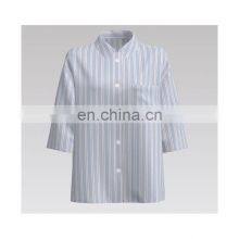 Fashion Hot Sale Blue Stripe Yarn-dyed Fabric 100% Cotton for Shirt