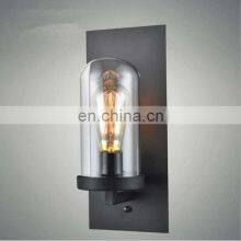 Industrial Retro Simple Design Cafe Shop Bar Hallway Decorative Lamp Black Metal Glass Shade LED Wall Lamp thumbnail-3