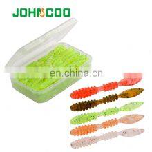 JOHNCOO AJING Soft Baits 48mm 0.48g PVC Material Mini Leaves Tail 40pcs Per Box Rock Soft Baits Fishing Lures thumbnail-1