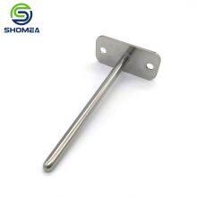 SHOMEA Customized Thin Wall 304/316 Stainless Steel One Round Closed End Temperature Probe With Welded Plate