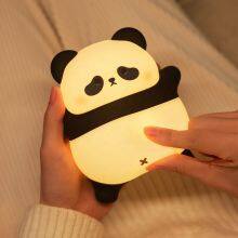 Seller Cheap Personalized Night Light Silicone Cute Animal Battery Operated Baby Lamp Touch Silicone Panda Night Light thumbnail-6