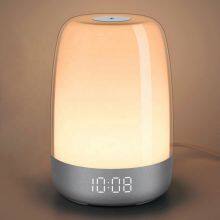 RGB Sunrise Alarm Clock Wake Up Light With Sunrise Colorful Bedside Lamp Sunset Night Light FM Radio Clock Natural Lights
