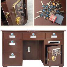 Metal Financial Desk With Hidden Security Vault for Accounting Department; Fireproof Steel Cabinet for Cash and Valuables thumbnail-1