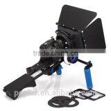 Poplar DSLR Shoulder PAD Support Mount Rig+Hand Grip+Follow Focus+Digital Matte Box M3 Video Movie Kit For DV HDV HD Camcorder D thumbnail-1