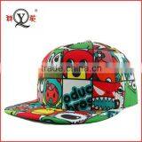 Fashion bardian printing sunshade 6 panel snapback cap and hat