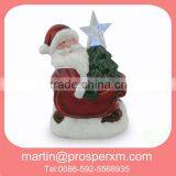 Ceramic santa ornament with LED