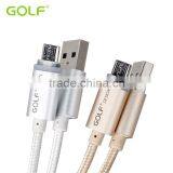 GOLF 1M LED Light Metal Nylon Weave Cable for Android Mobile Phone 2.1A Micro USB Quick Charging and Data Cable thumbnail-4