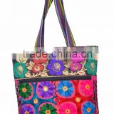 Multi-color Short handle Embroidered bag