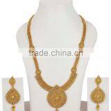 Indian Gold Plated Polish Long Necklace With Earring Set For Women thumbnail-1