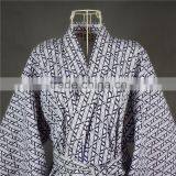 Cool Traditional Japanese Male Kimono Men's Robe Yukata 100% Cotton Men's Bath Robe Kimono Sleepwear With Belt thumbnail-2