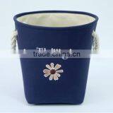 YIWU RODA Cotton Embroidery Bin Canvas Toys Receive Basket Sundry Receive Storage Basket Bathroom Laundry Basket thumbnail-5