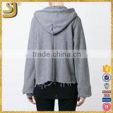 Fashion Custom Wear the Side Hem Grey Women Hoodie thumbnail-4