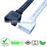 flat RGB Extension Cable Connect White 4pin Female plug led strip lights multi color 5050 3528 Connector Line