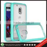 Samco Transparent Mobile Case Compatible For Moto G4 G 2016 Soft Rubber Bumper + Hard PC Back Cover