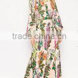 Newest Design Dress Floral Dress Botanical Keyhole Kaftan Maxi Dress Long Sleeve thumbnail-1