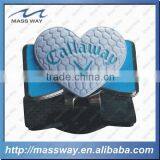 Customized Fashion Cool 3D Heart Shape Metal Golf Magnetic Cap Clip Ball Marker