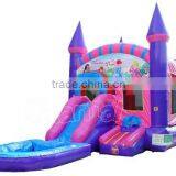 Wet Dry Princess Inflatable Jumping Castle, Inflatable Slide Pool Combo Quality Choice