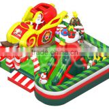Cheap inflatable obstacle course for sale, Giant Christmas theme inflatable outdoor obstacle course equipment