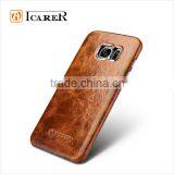 ICARER Oil Wax Real Leather Back Phone Case For Samsung Galaxy S7 Edge thumbnail-2