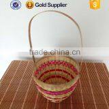 2016 Wholesale New Style Empty Round Bamboo Mesh Fruit Basket With Handle thumbnail-2