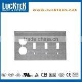 4 Gang- 1 Receptacle and 3 Toggle Combination Metal Wall Plates