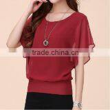 2014 New Women Blouse Design Models Chiffon Blouse Express Short Sleeve Chiffon Blouse thumbnail-2