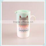 ceramic tall mug with animal design and cute style coffee mug