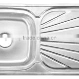 Top Mounted Stainless Steel 304 Kitchen Sink With Drainboard GR-620